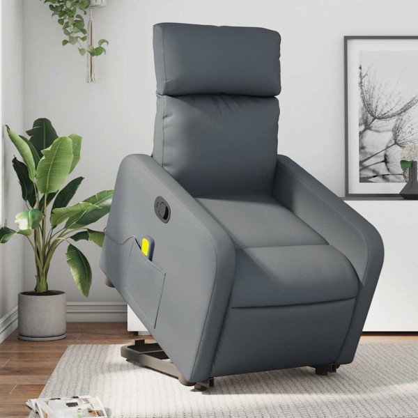 Standing massage chair, gray, artificial leather