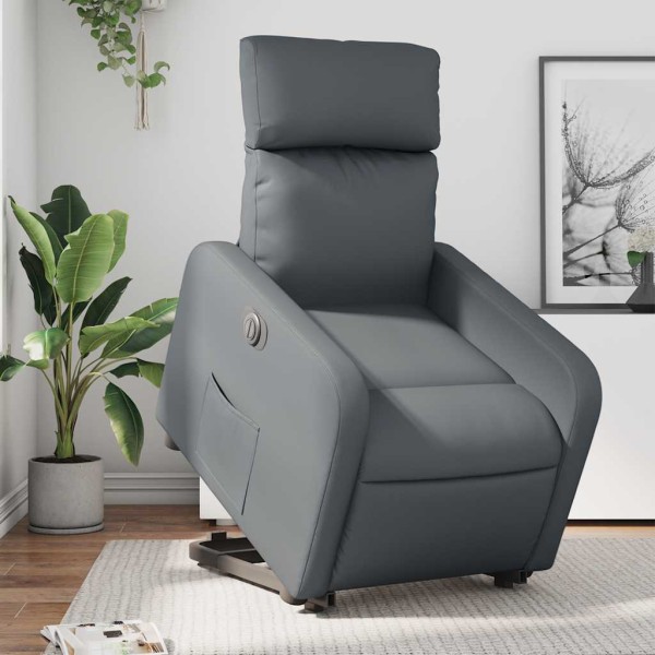 Standing electric chair, gray, artificial leather