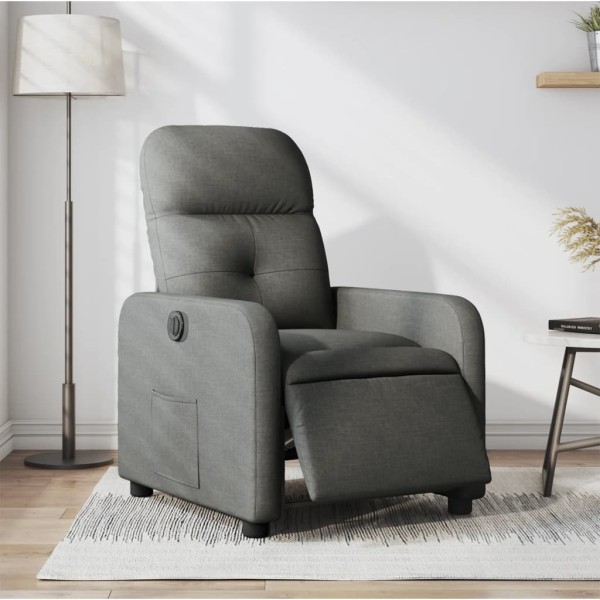 Electric reclining chair, dark gray, fabric