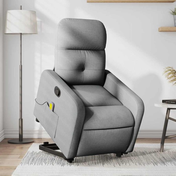 Standing massage chair, light gray, fabric