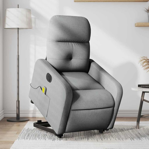 Standing massage chair, light gray, fabric