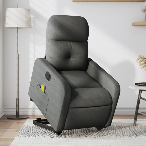 Standing massage chair, dark gray, fabric