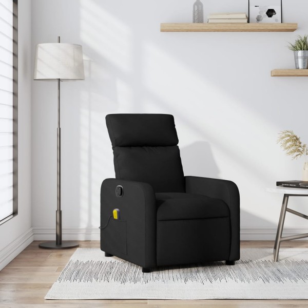 Massage reclining chair, black, fabric