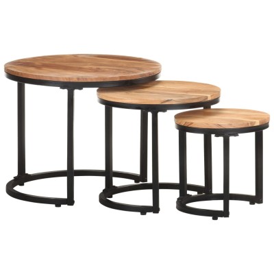 Side tables, 3 units, solid...