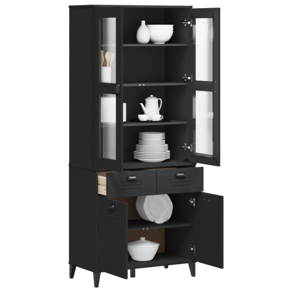 Chest of drawers VIKEN, black, 80x40x190cm, solid pine wood