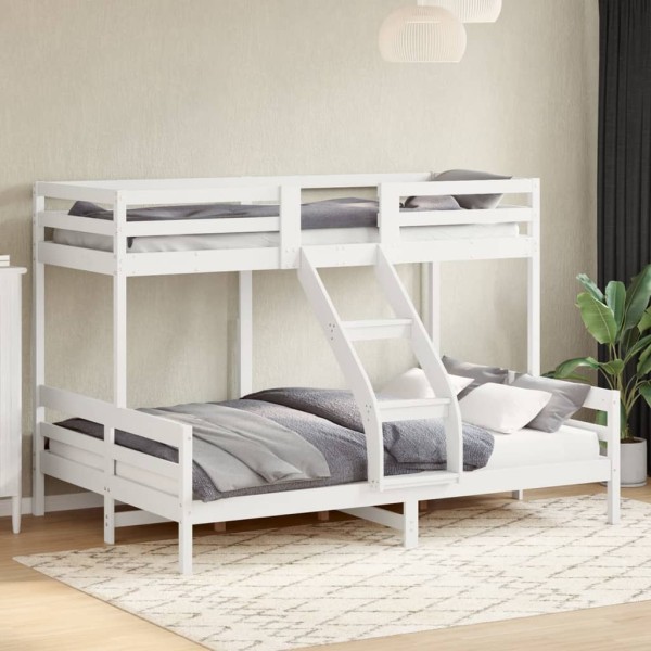 Bunk bed, 90x200/140x200cm, white, solid pine