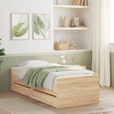 Bed frame with drawers,...