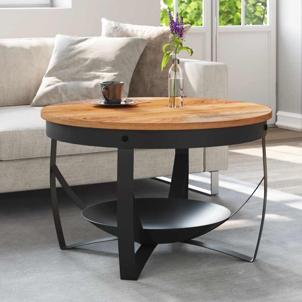 Coffee table, diameter 68x43cm, solid acacia wood