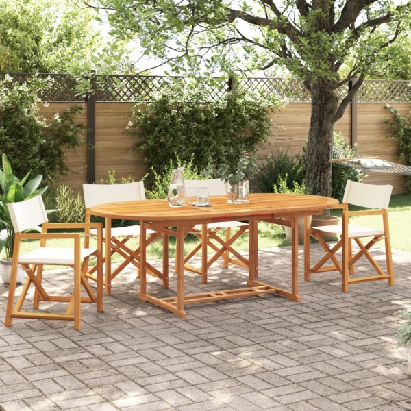 Folding garden chairs, 4 pcs., cream white, fabric