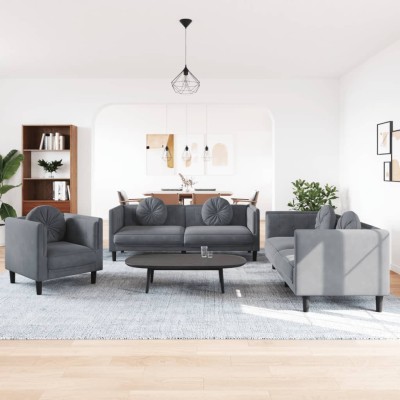 Sofa set with pillows, 3...