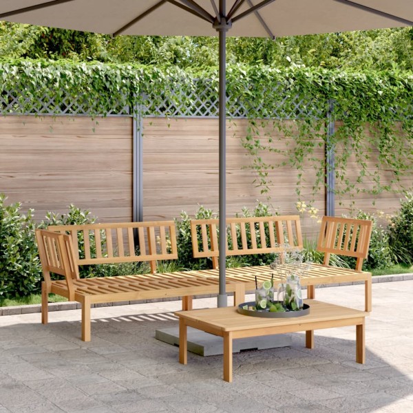 Corner garden sofa parts made of pallets, 2 pcs., solid acacia