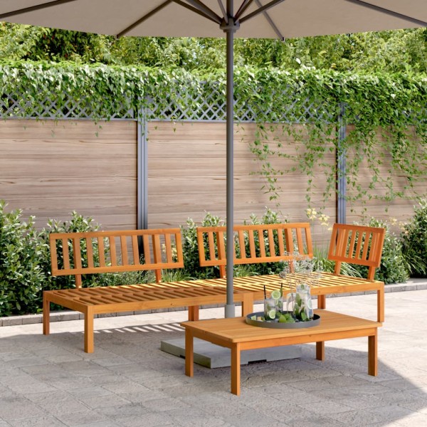 Garden sofa set made of pallets, 3 parts, solid acacia