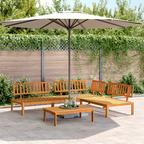 Garden sofa set made of pallets, 4 parts, solid acacia
