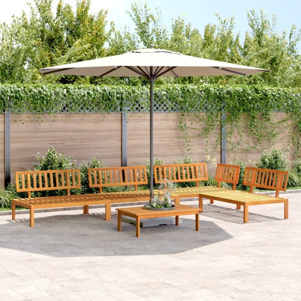 Garden sofa set made of pallets, 5 parts, solid acacia