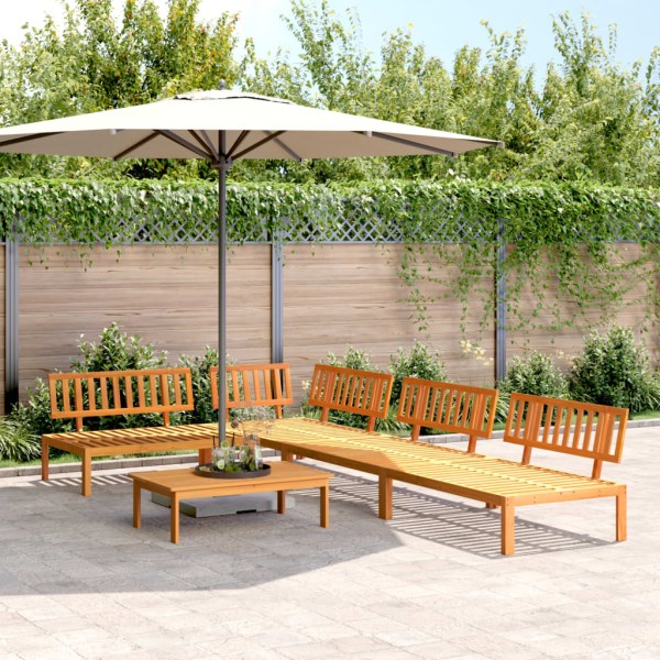 Garden sofa set made of pallets, 5 parts, solid acacia