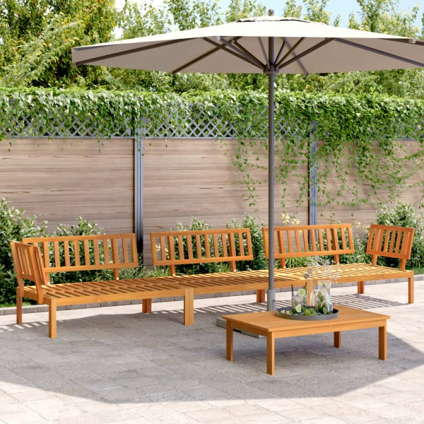 Garden sofa set made of pallets, 4 parts, solid acacia