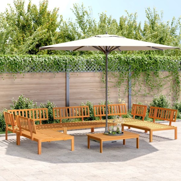 Garden sofa set made of pallets, 6 parts, solid acacia