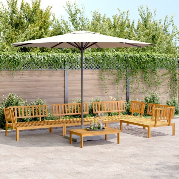 Garden sofa set made of pallets, 5 parts, solid acacia