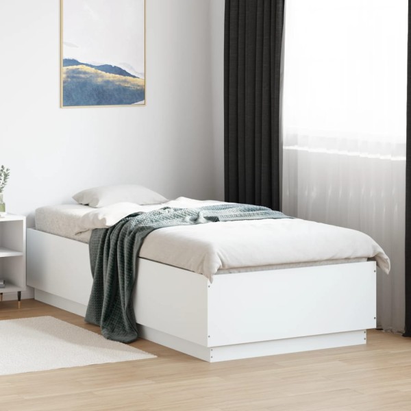 Bed frame, white, 90x200cm, processed wood