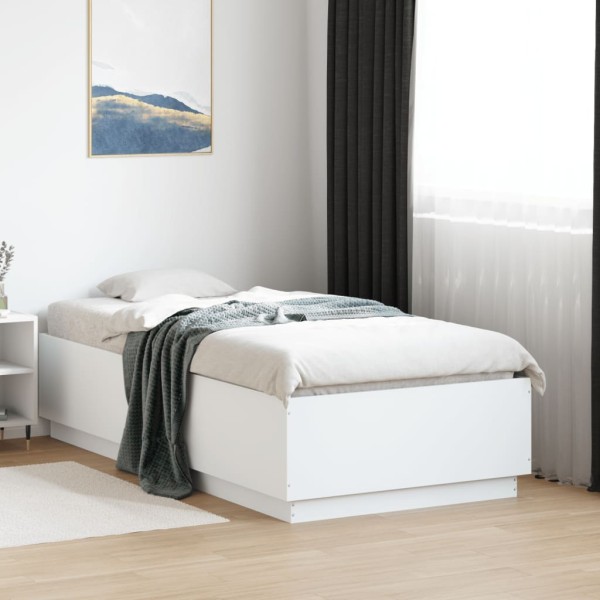 Bed frame, white, 90x190cm, processed wood
