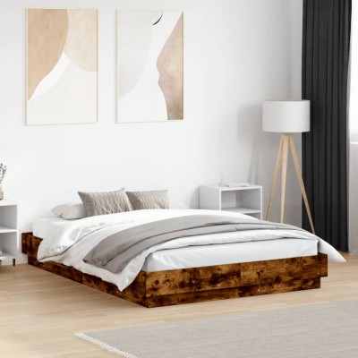 Bed frame with LED lights,...