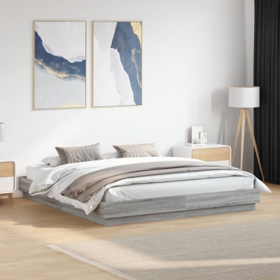Bed frame, gray oak color,...