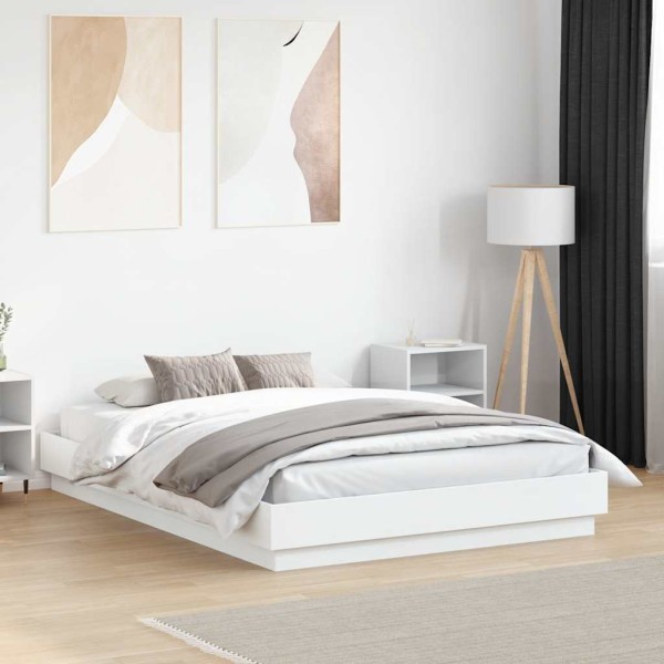 Bed frame, white, 120x190cm, processed wood