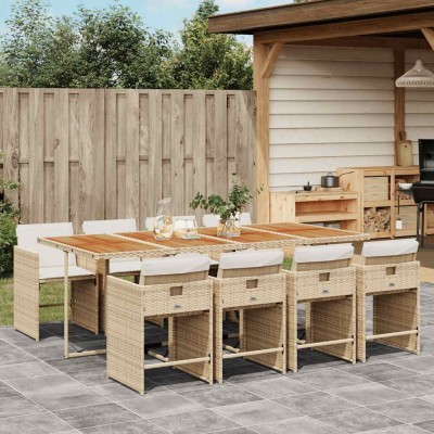Garden set with cushions, 9...