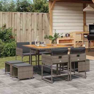 Garden set with cushions, 9...