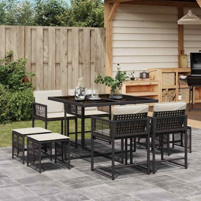 Garden set with cushions, 9...