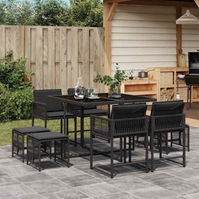 Garden set with cushions, 9...