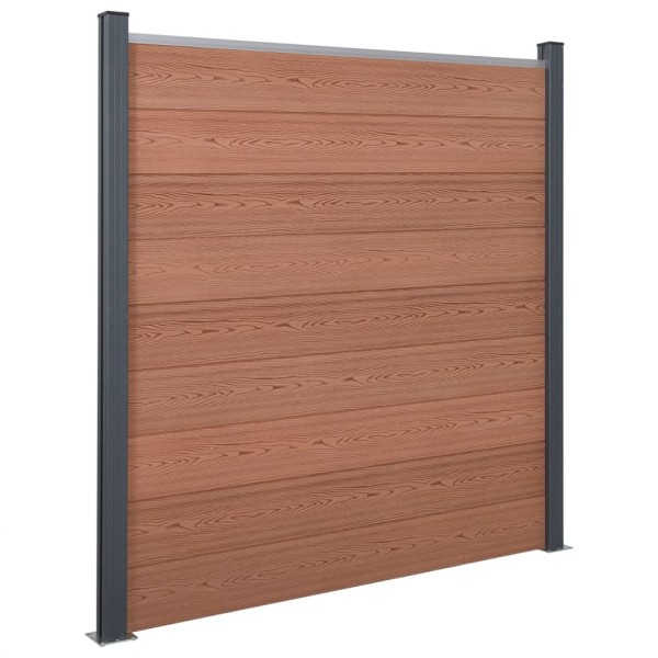 Fence segment set, brown, 180x186cm, WPC