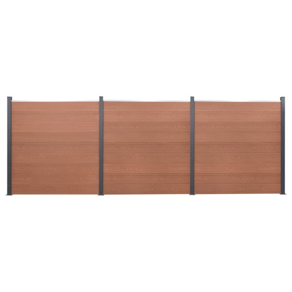 Fence segment set, brown, 526x186cm, WPC