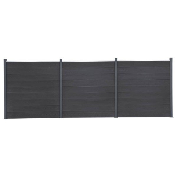 Fence segment set, gray, 526x186cm, WPC