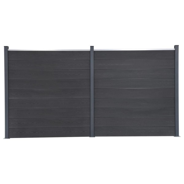 Fence segment set, gray, 353x186cm, WPC