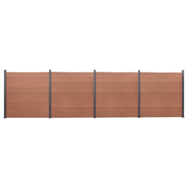 Fence segment set, brown, 699x186cm, WPC