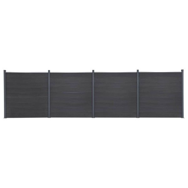 Fence segment set, gray, 699x186cm, WPC