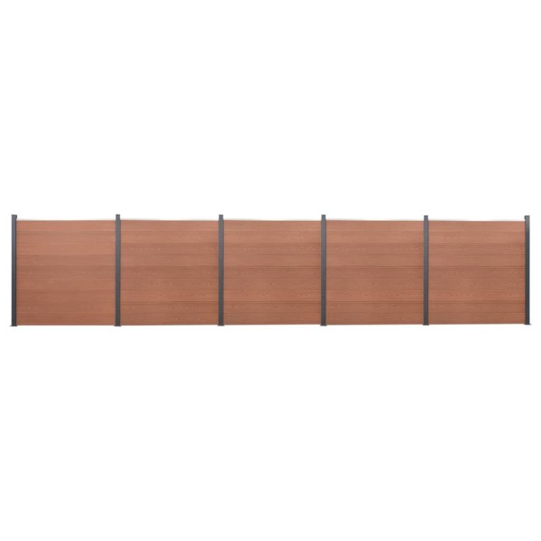 Fence segment set, brown, 872x186cm, WPC