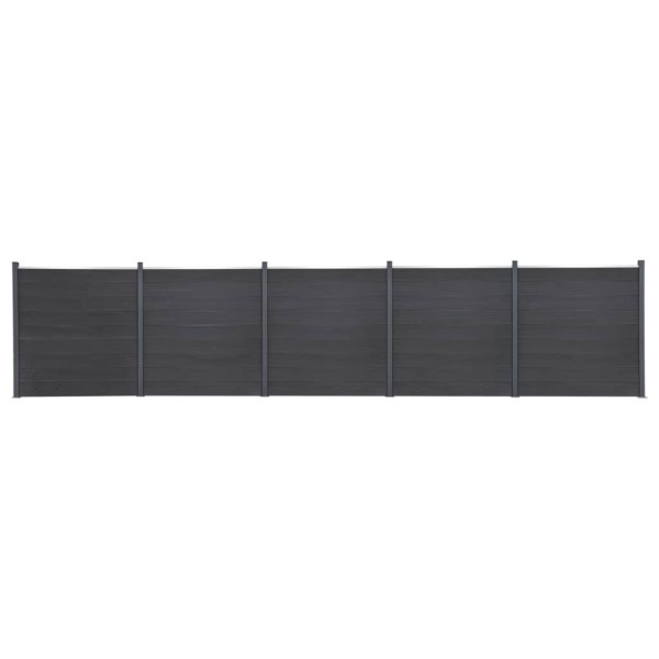 Fence segment set, gray, 872x186cm, WPC