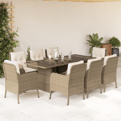 Garden set with cushions, 9...