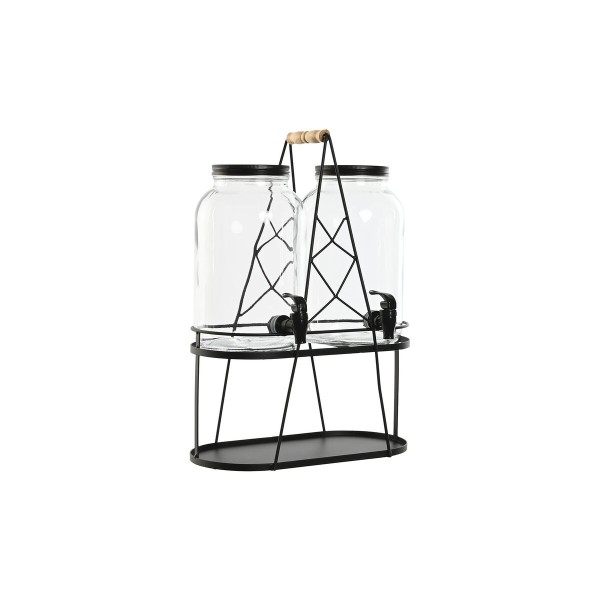 Juoma-annostelija Home ESPRIT Musta Metalli Kristalli 3,5 L 34 x 18 x 46 cm