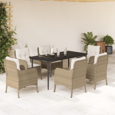 Garden set with cushions, 7...