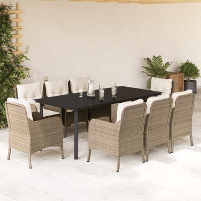 Garden set with cushions, 9...