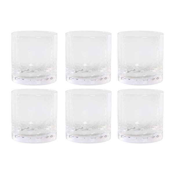 Set of glasses Home ESPRIT Transparent Crystal With relief (6 Units)