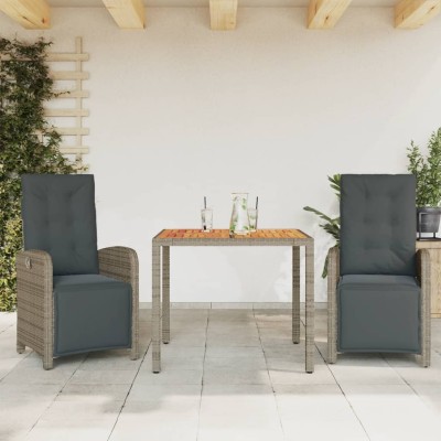 Bistro set with cushions, 3...