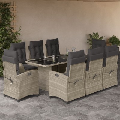 Garden set with cushions, 9...