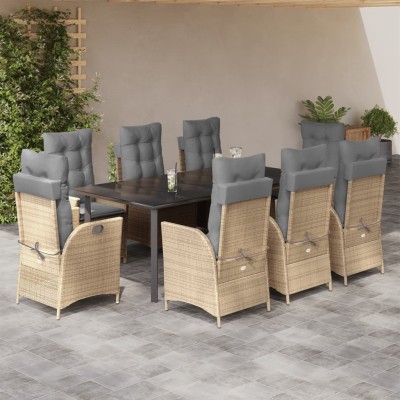 Garden set with cushions, 9...