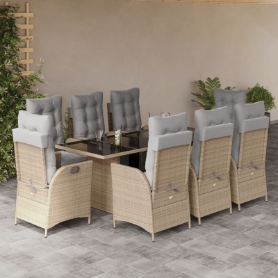 Garden set with cushions, 9...