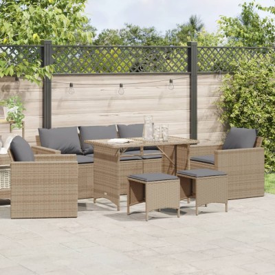 Sofa set with cushions, 6...