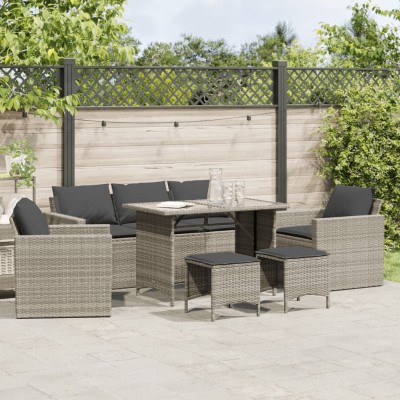 Sofa set with cushions, 6...
